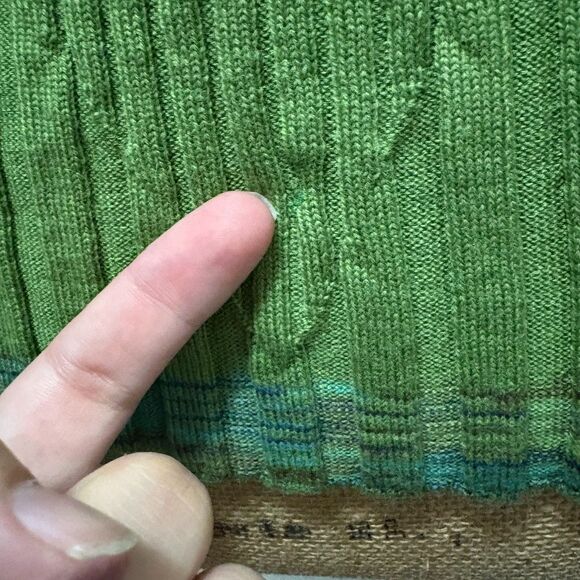 Missoni Green Ribbed Chevron Turtleneck Sweater 100% Wool US Size 2 (IT 38) - Picture 4 of 5